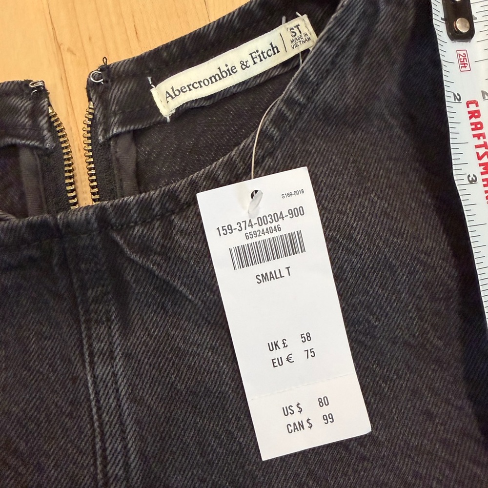 Abercrombie & Fitch Washed Black Mini Shift Dress - Picture 4 of 5